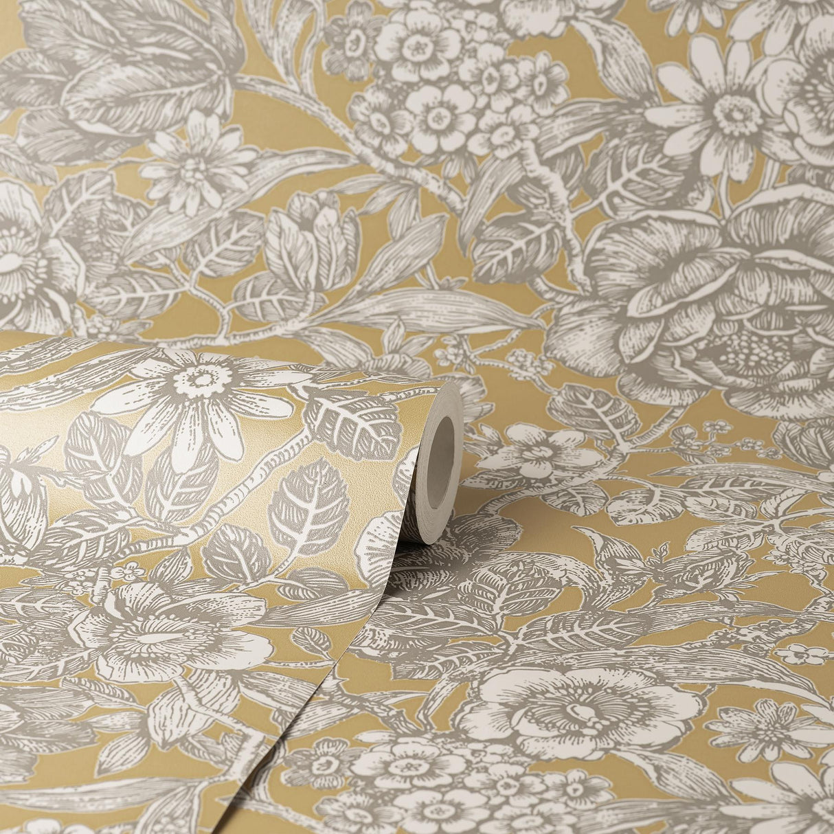 York Hedgerow Honey Floral Trails Wallpaper