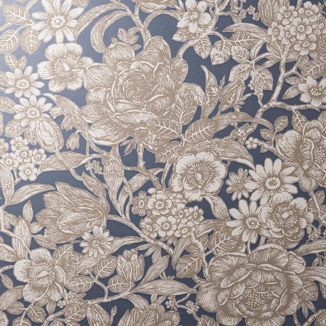 York Hedgerow Navy Floral Trails Wallpaper