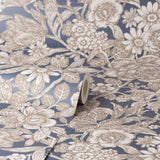 York Hedgerow Navy Floral Trails Wallpaper