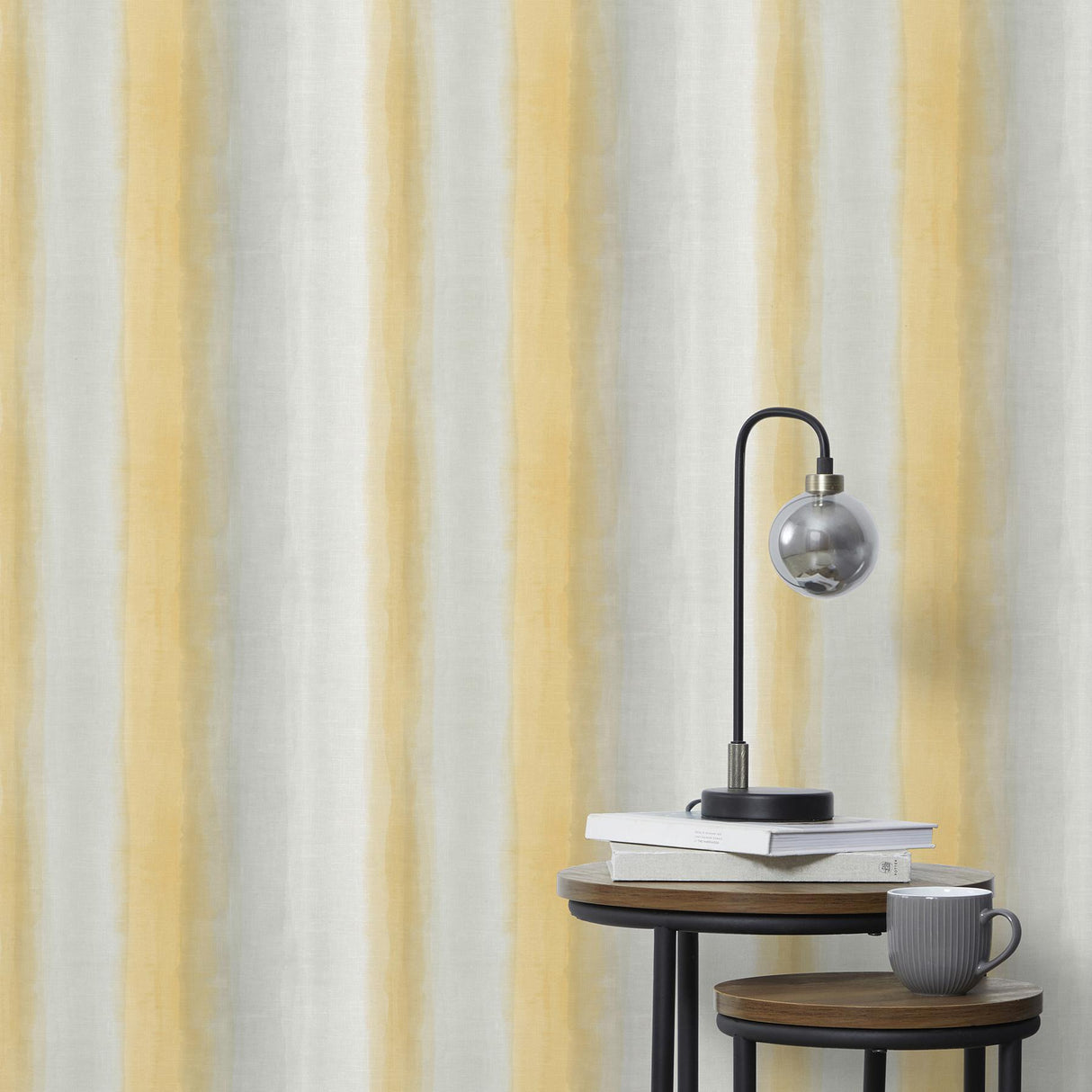 York Freya Yellow Washed Stripe Wallpaper