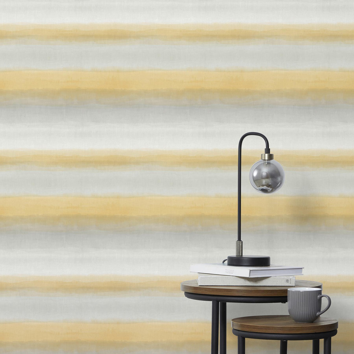 York Freya Yellow Washed Stripe Wallpaper