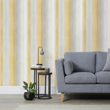 York Freya Yellow Washed Stripe Wallpaper