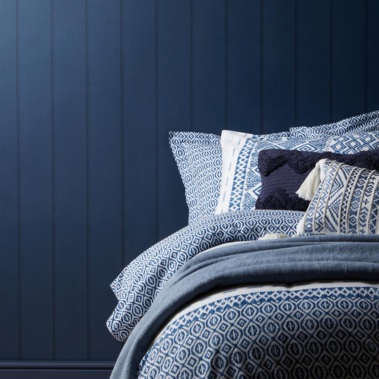 York Killian Navy Wood Panel Wallpaper