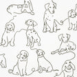 York Ansel Black Dog Sketches Wallpaper