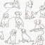 York Ansel Black Dog Sketches Wallpaper