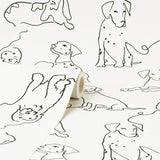 York Ansel Black Dog Sketches Wallpaper