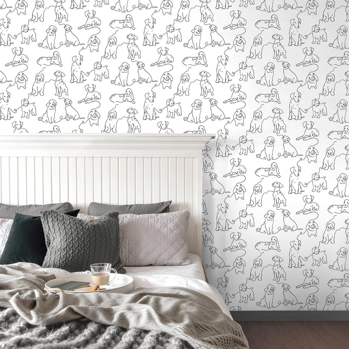 York Ansel Black Dog Sketches Wallpaper