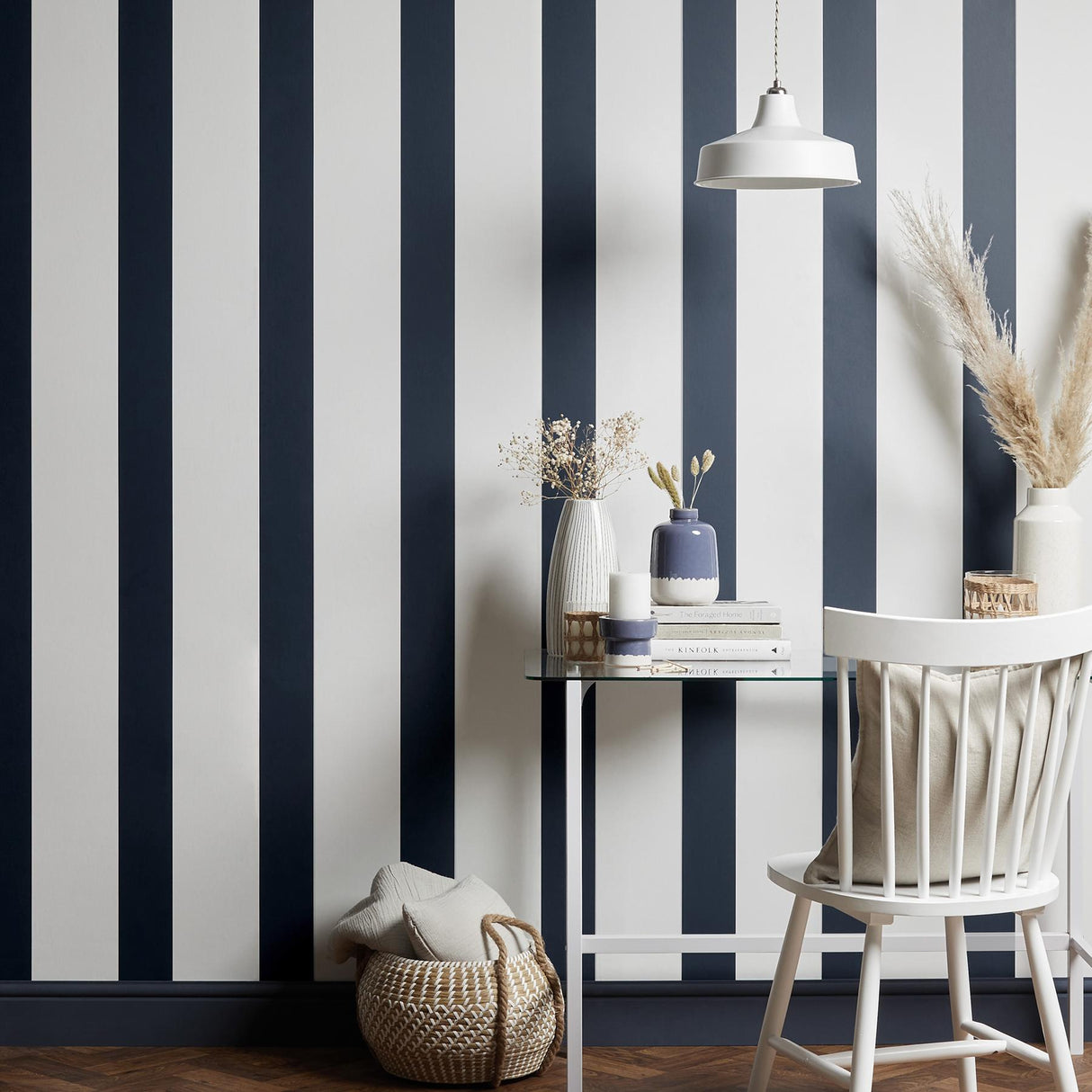York Tiago Blue Stripe Wallpaper
