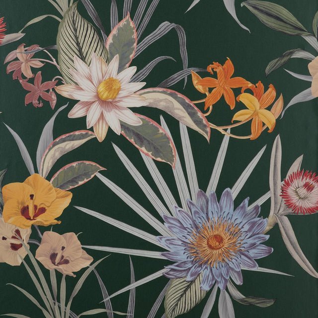 York Calista Dark Green Tropical Floral Wallpaper