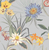York Calista Light Blue Tropical Floral Wallpaper