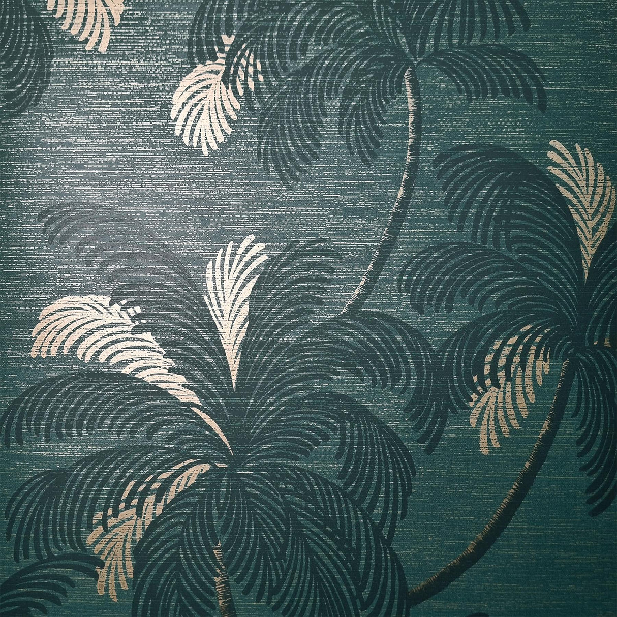 York Jones Teal Palm Tree Wallpaper