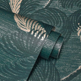 York Jones Teal Palm Tree Wallpaper