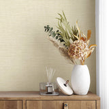 York Miya Light Yellow Faux Grasscloth Wallpaper