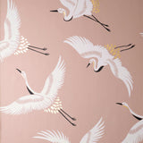 York Cosette Blush Cranes Wallpaper