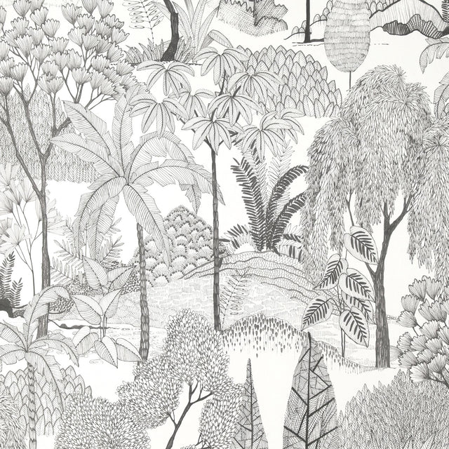 York Lilou White Tropical Island Wallpaper