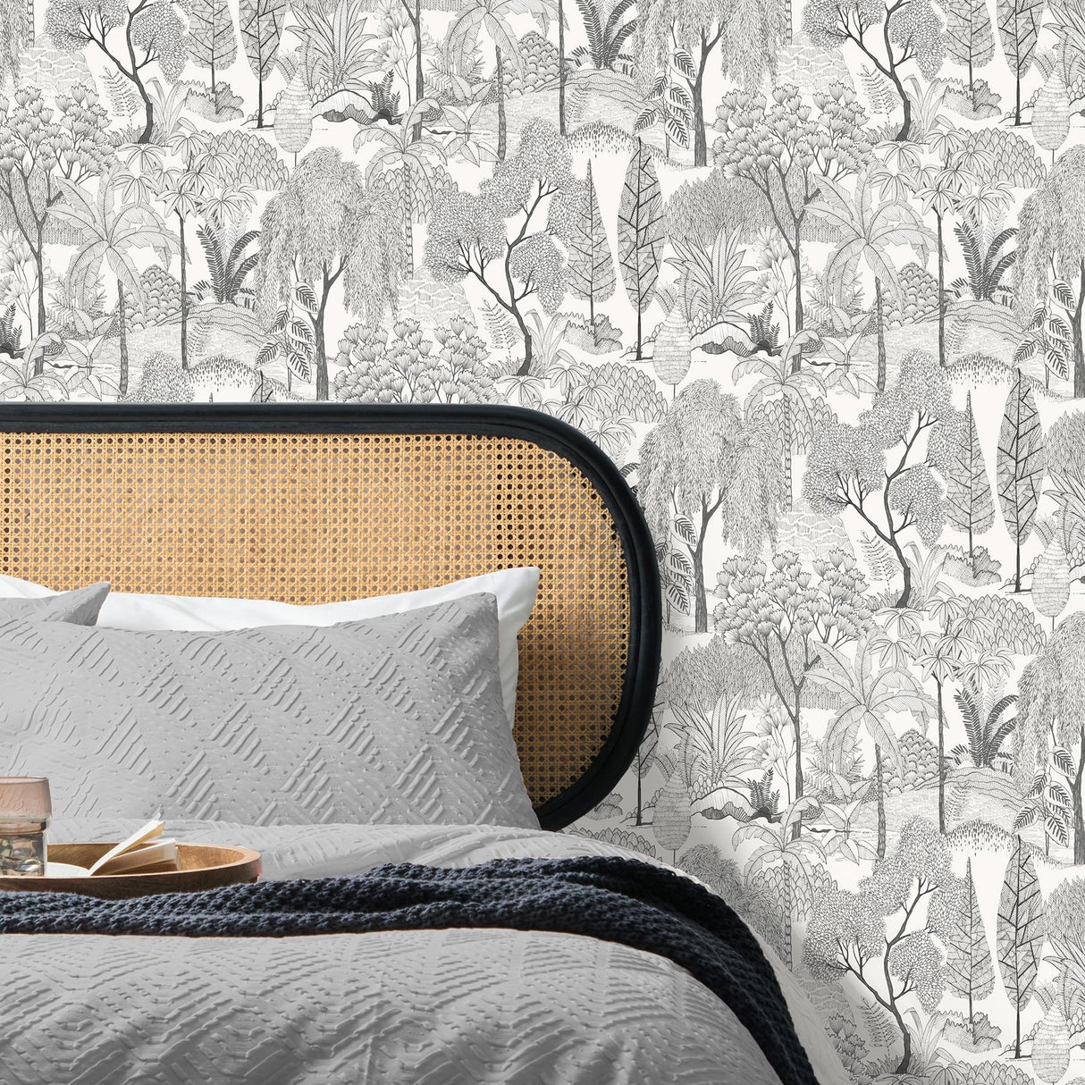 York Lilou White Tropical Island Wallpaper