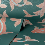 York Dashiell Teal Decorative Fish Wallpaper
