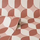 York Lindy Blush Retro Geo Wallpaper