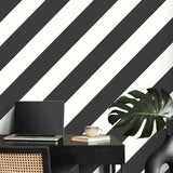 York Zander Black Modern Diagonal Wallpaper