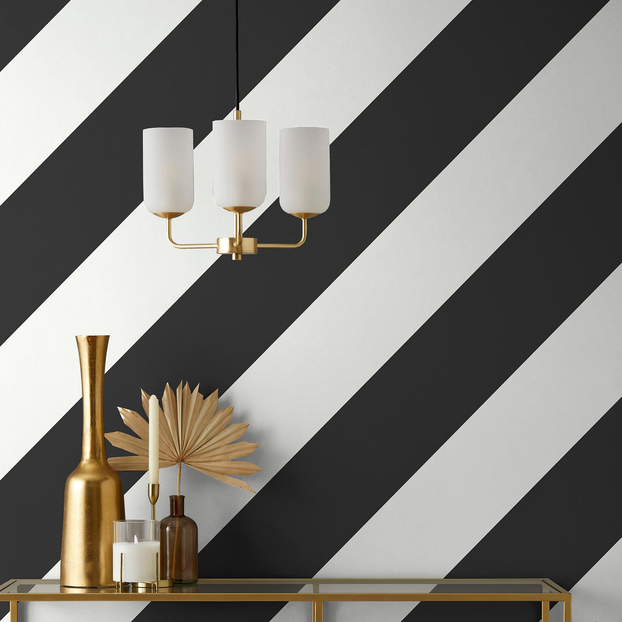 York Zander Black Modern Diagonal Wallpaper
