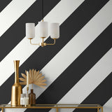 York Zander Black Modern Diagonal Wallpaper