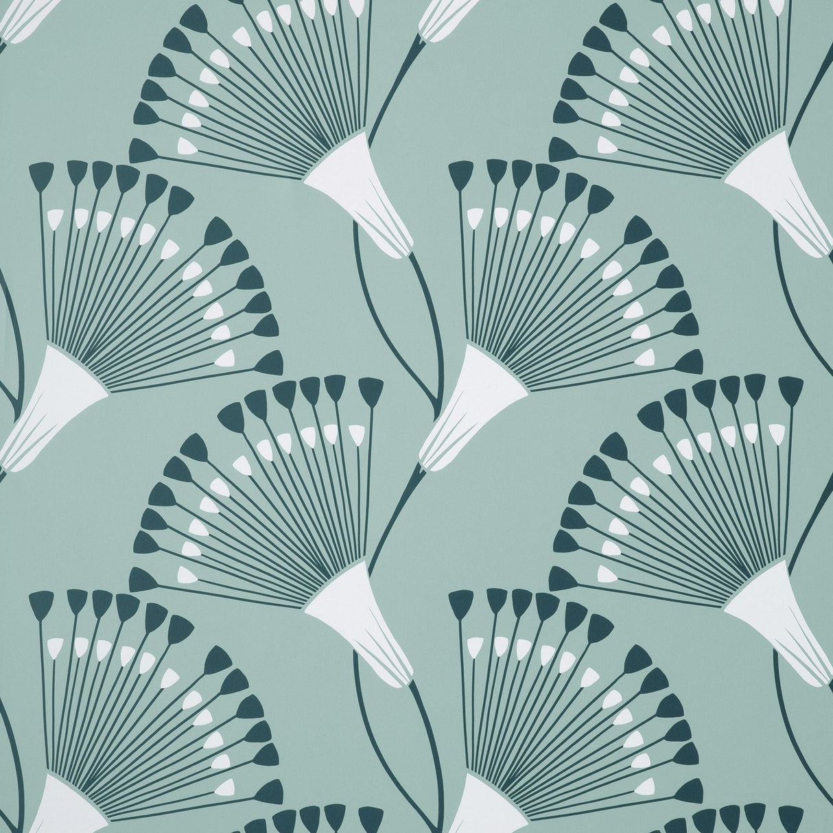 York Wilder Light Blue Fanning Flower Wallpaper