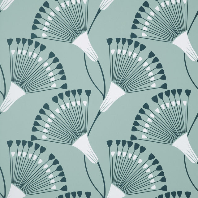 York Wilder Light Blue Fanning Flower Wallpaper