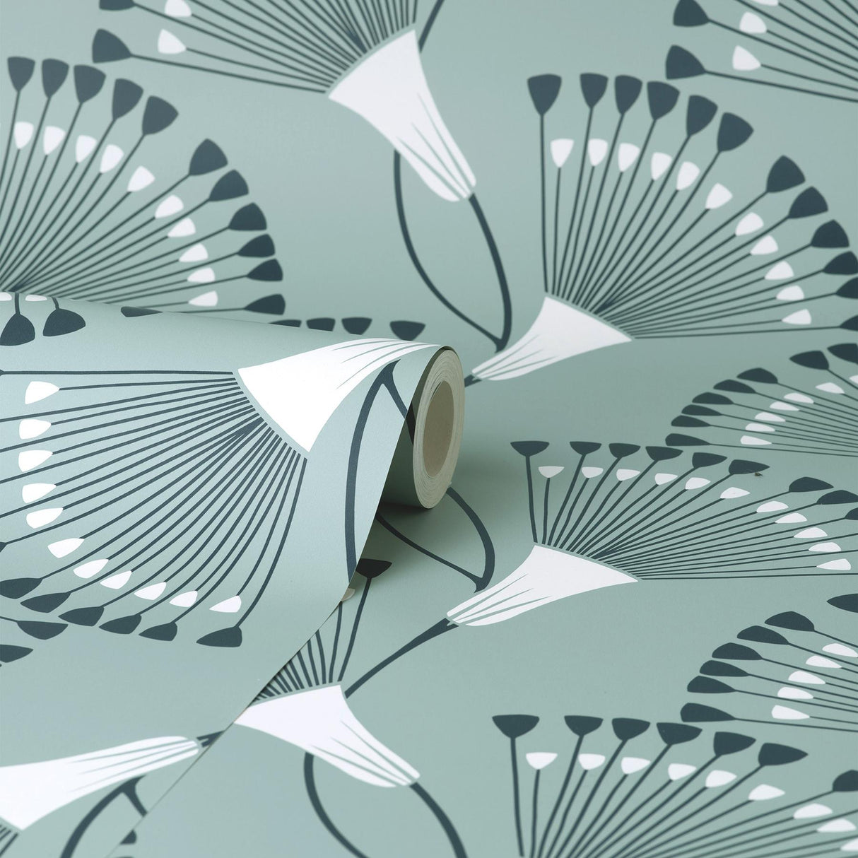 York Wilder Light Blue Fanning Flower Wallpaper