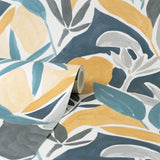York Marisol Yellow Artistic Leaf Wallpaper