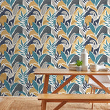 York Marisol Yellow Artistic Leaf Wallpaper