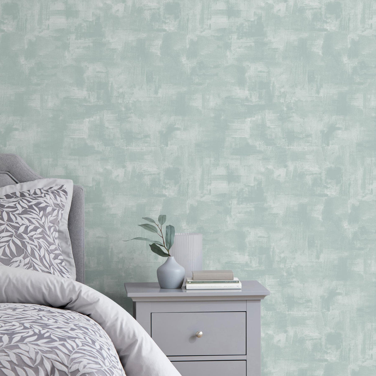 York Ives Aqua Painterly Wallpaper