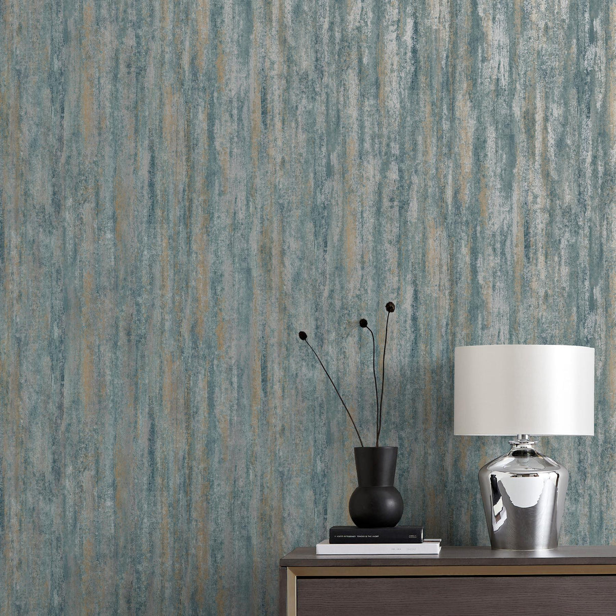 York Belen Denim Textured Stripe Wallpaper