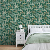 York Bohan Green Decorative Tree Wallpaper