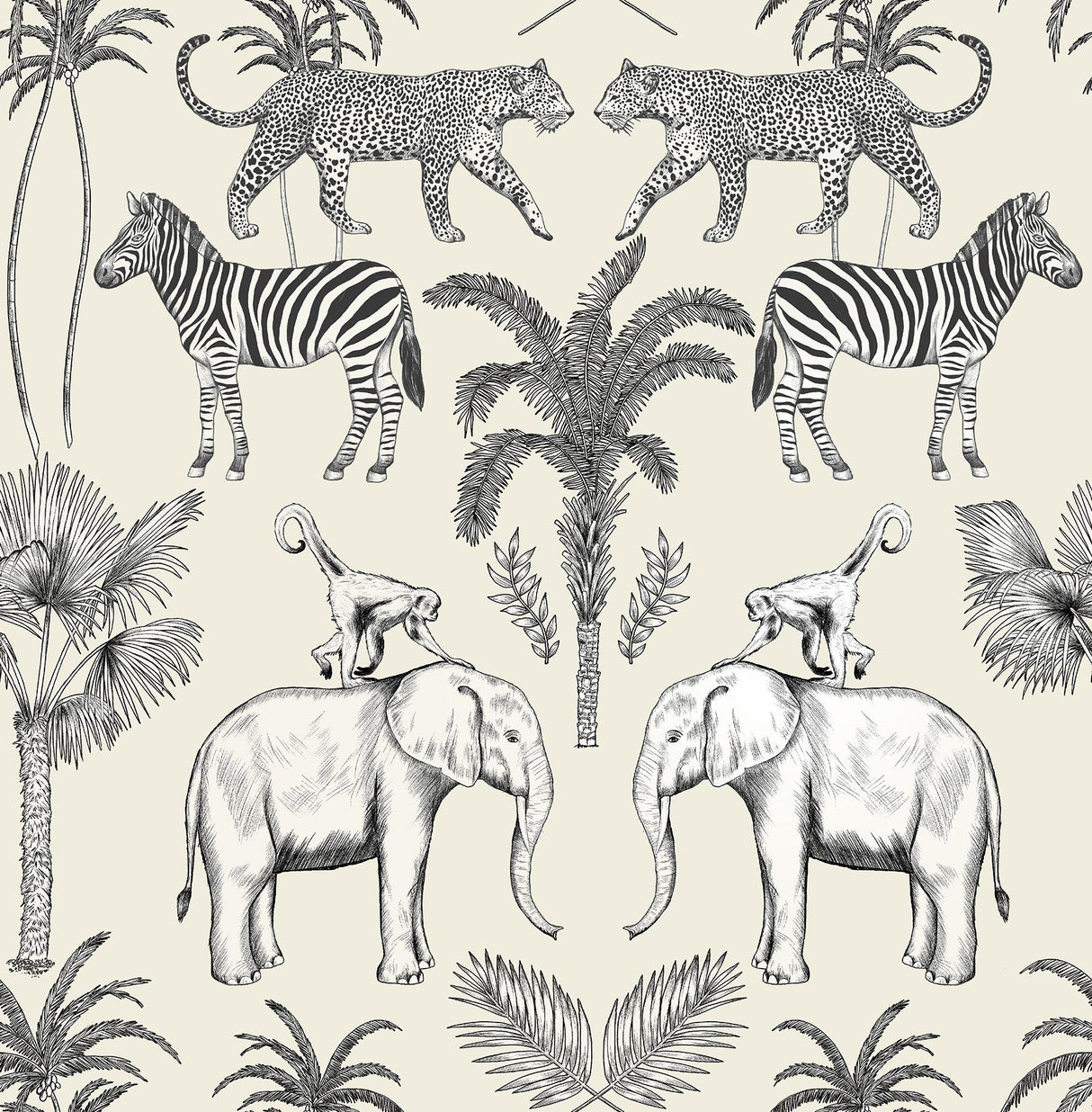 York Nauman Eggshell Safari Walk Wallpaper