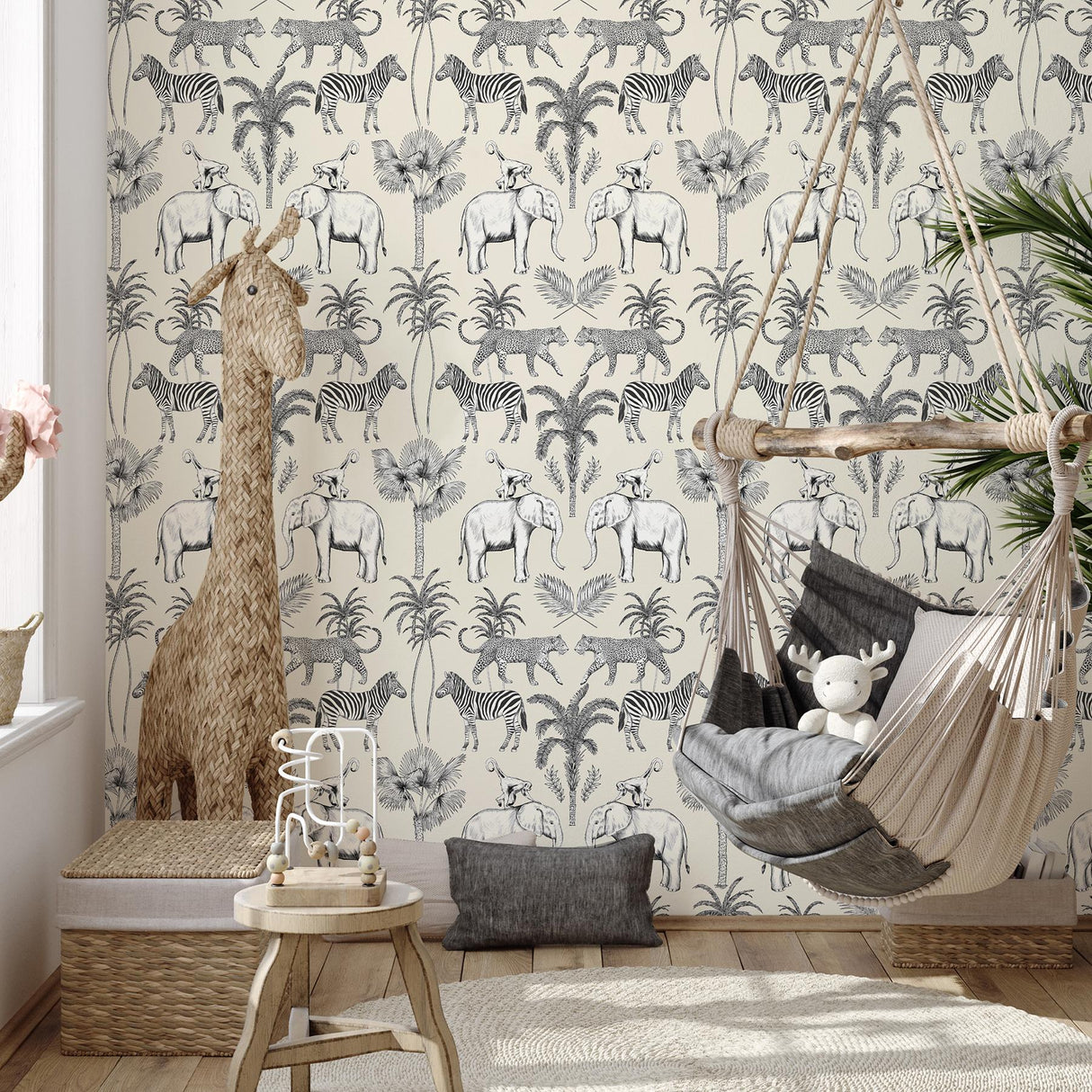 York Nauman Eggshell Safari Walk Wallpaper