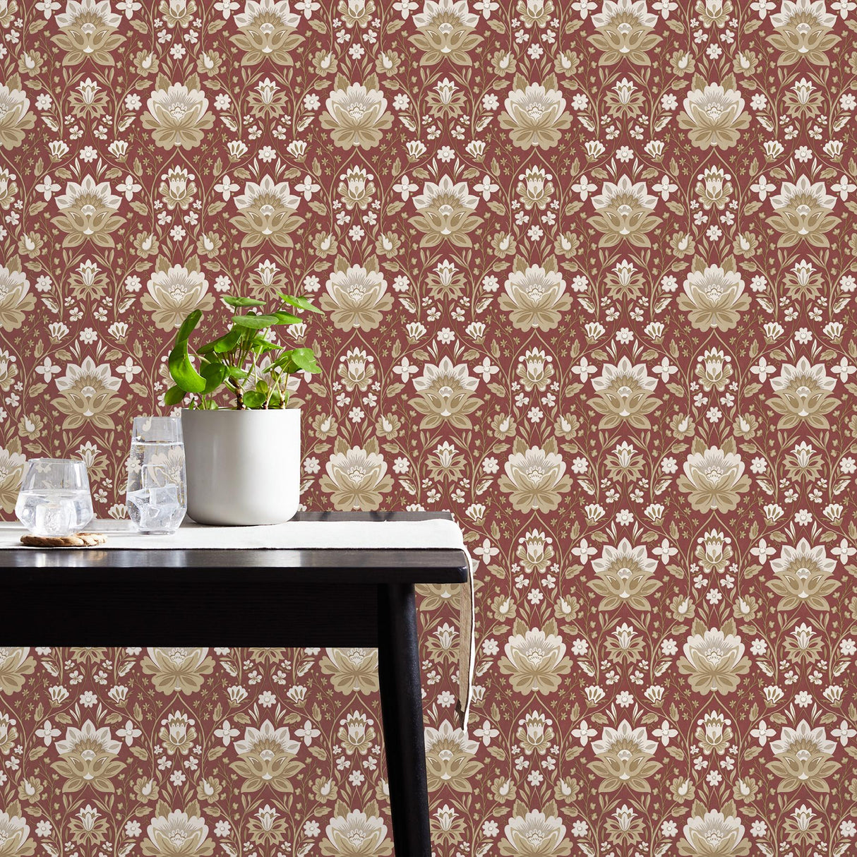 York Issey Red Floral Wallpaper