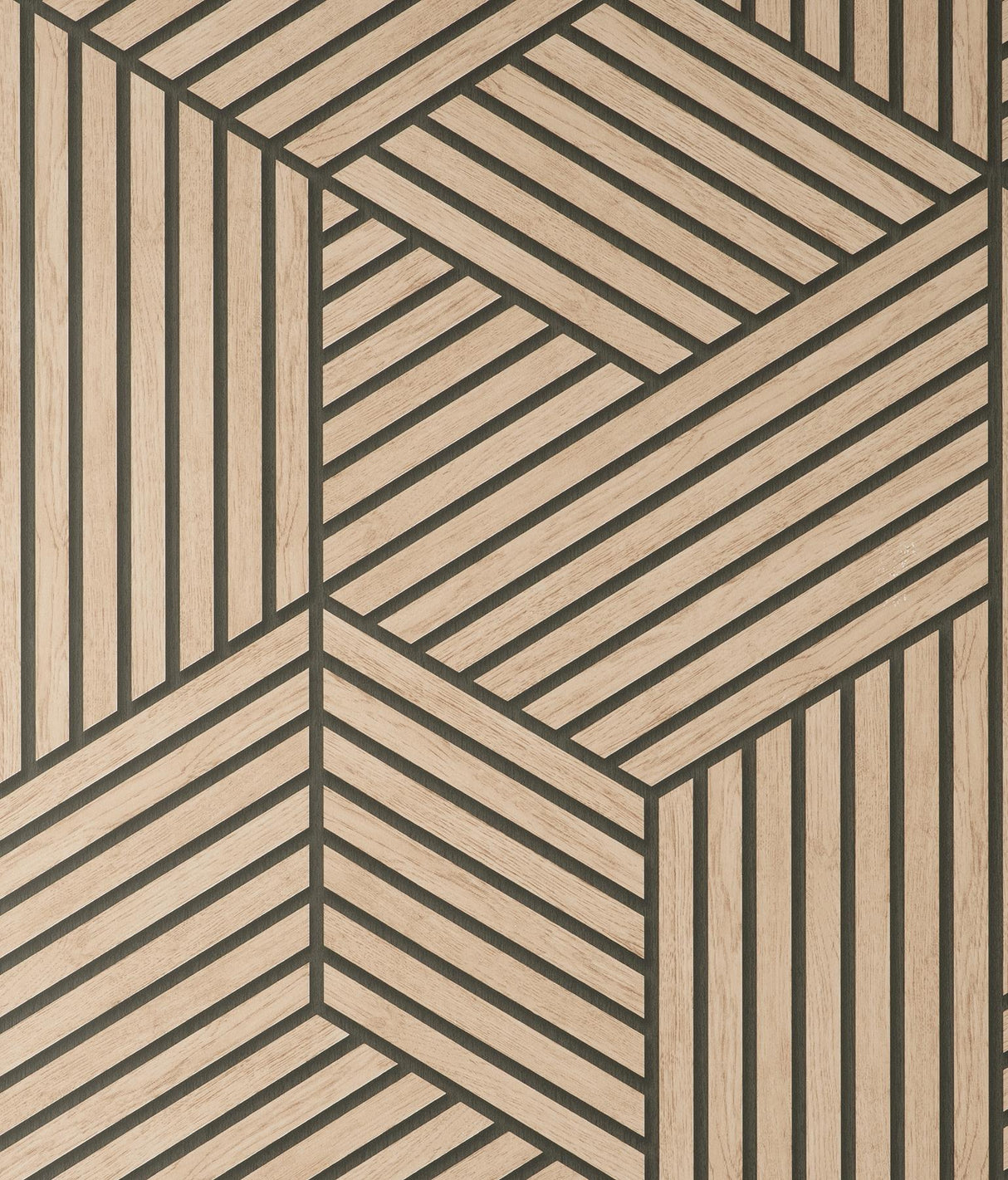 York Gerrit Light Brown Geometric Panel Wallpaper