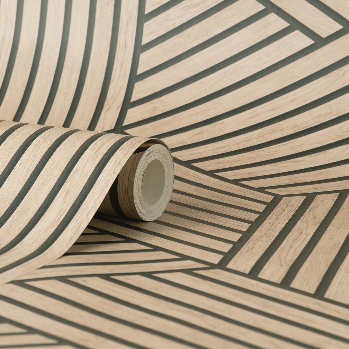 York Gerrit Light Brown Geometric Panel Wallpaper