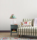 York Chirico Lavender Ticking Stripe Wallpaper