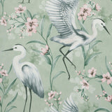 York Simonetta Seafoam Heron Wallpaper