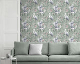 York Simonetta Seafoam Heron Wallpaper