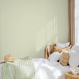 York Chirico Green Ticking Stripe Wallpaper