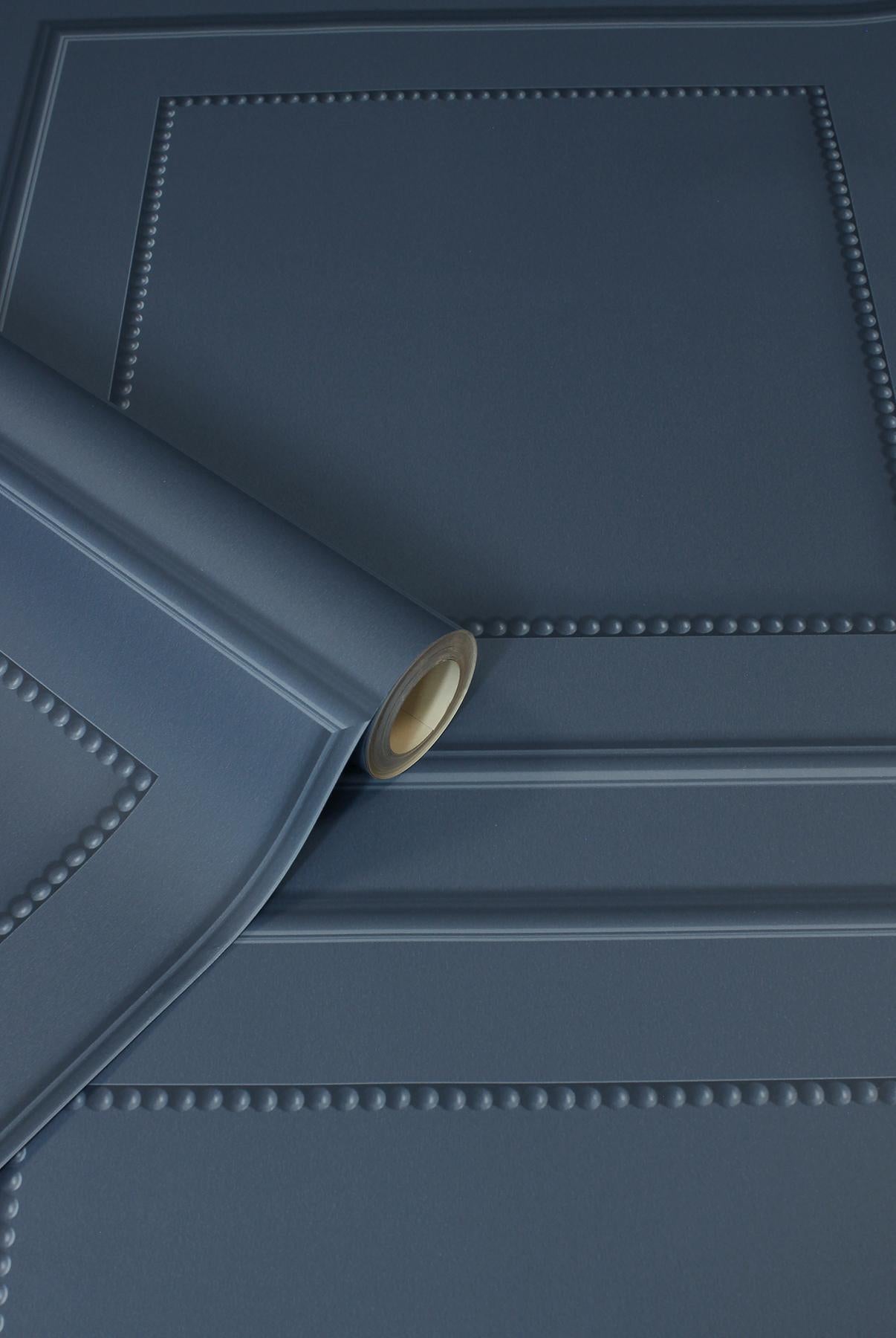 York Cezanne Dark Blue Beaded Panel Wallpaper