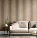 York Manolo Light Brown Wooden Slat Wallpaper