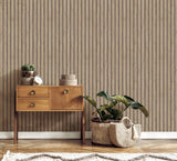 York Manolo Light Brown Wooden Slat Wallpaper