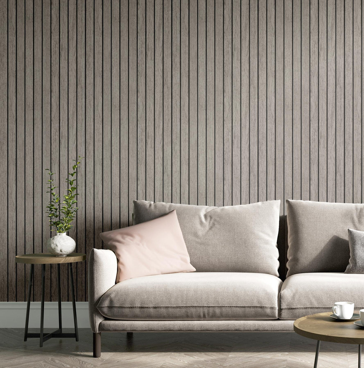 York Manolo Grey Wooden Slat Wallpaper