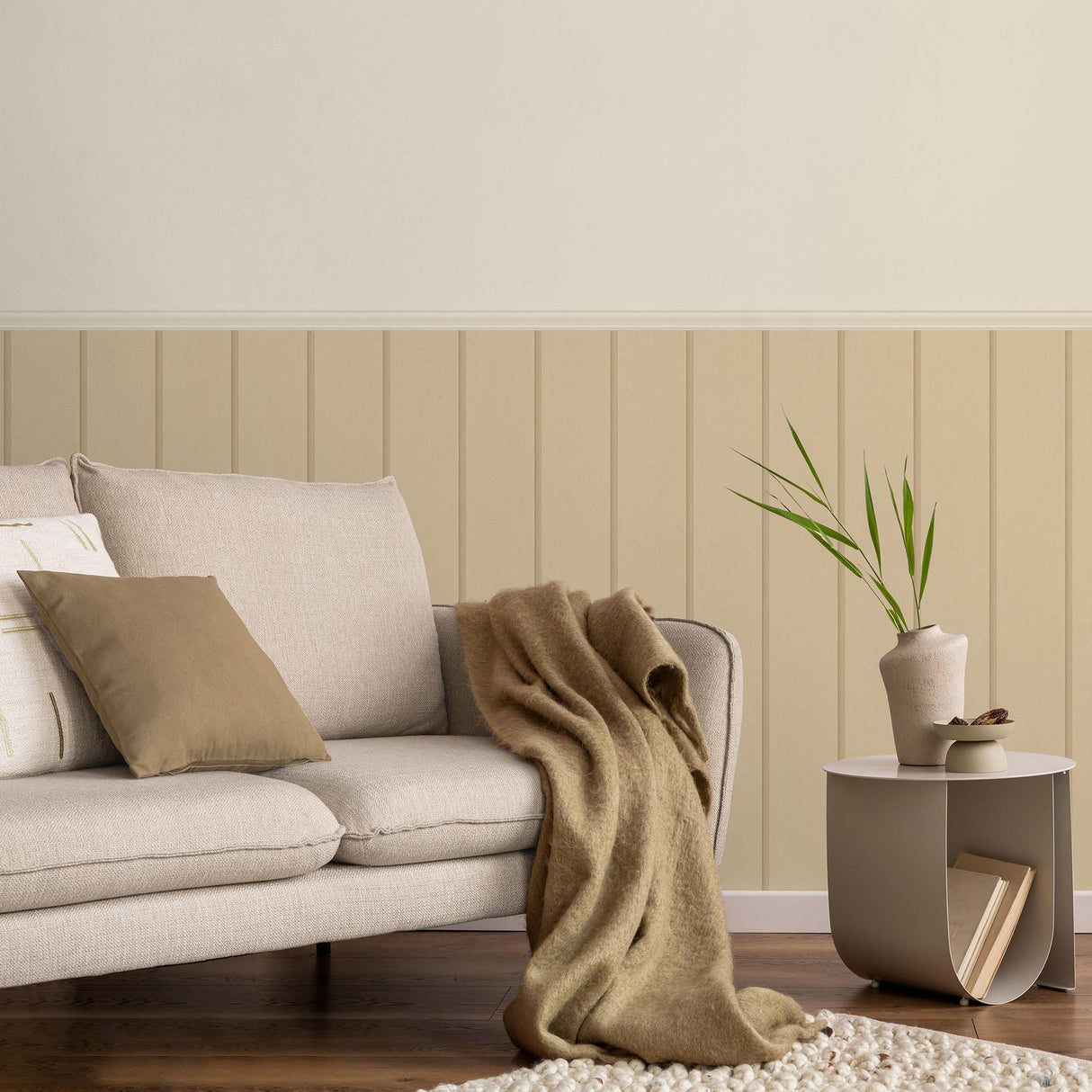 York Killian Wheat Wood Panel Wallpaper