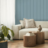 York Killian Light Blue Wood Panel Wallpaper