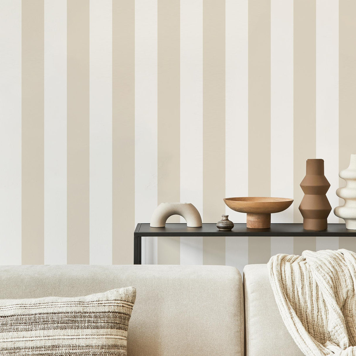 York Tavish Neutral Stripe Wallpaper
