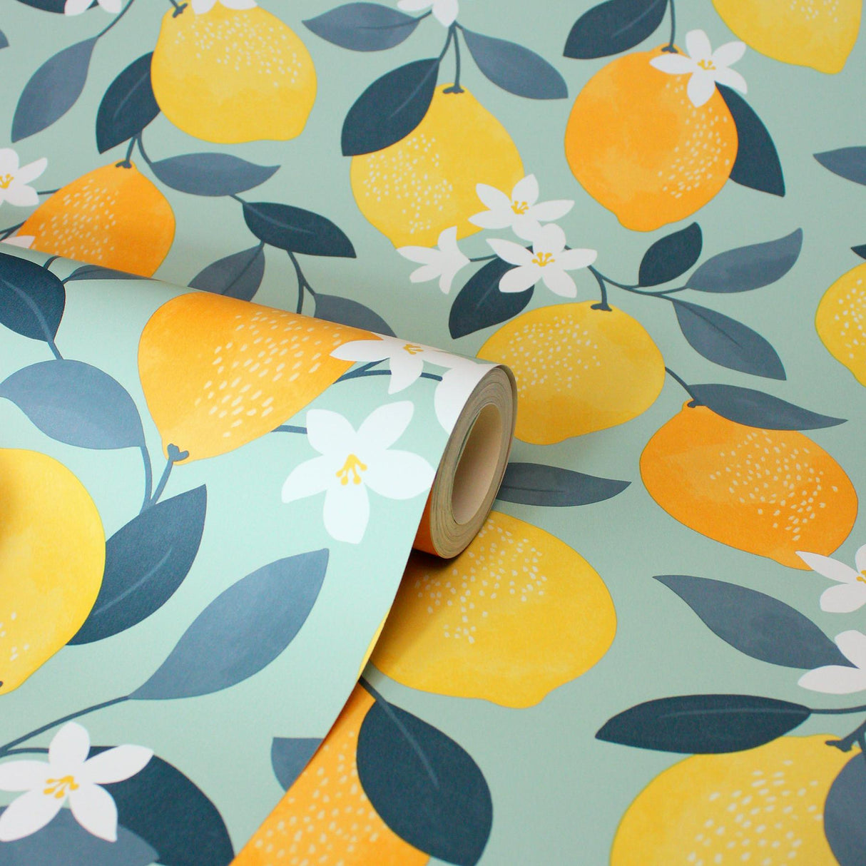 York Inigo Seafoam Sicily Fruits Wallpaper